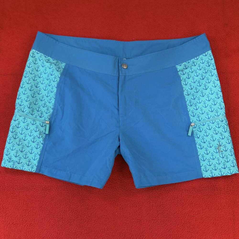 Guy Harvey - Blue Anchor Performance Board Shorts - Women’s Size L